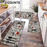 Kitchen Floor Mat, 3 Counts/set Non-slip Kitchen Rug, Soft Kitchen Carpet, Kitchen Decor, Home Decor, Room Decor, Farmhouse K...