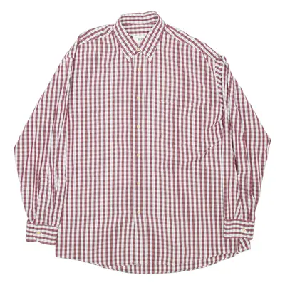 HUGO BOSS Mens Shirt Red Check Long Sleeve M