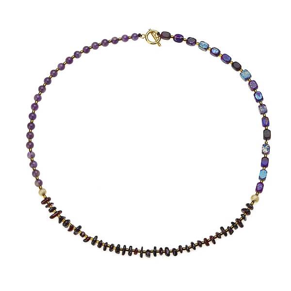 Natural Amethyst and Natural Garnet Beads Bracelets