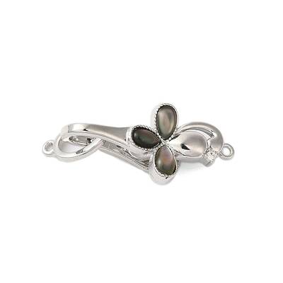 Brass Micro Pave Clear Cubic Zirconia Fold Over Clasps
