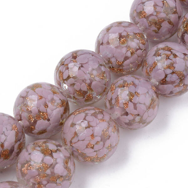 Handmade Gold Sand Lampwork Beads