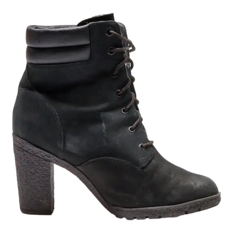 TIMBERLAND Lace-Up Boots Black Leather Womens UK 5
