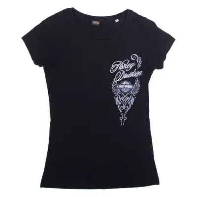 HARLEY DAVIDSON European Bike Week Womens Biker T-Shirt Black Crew Neck S