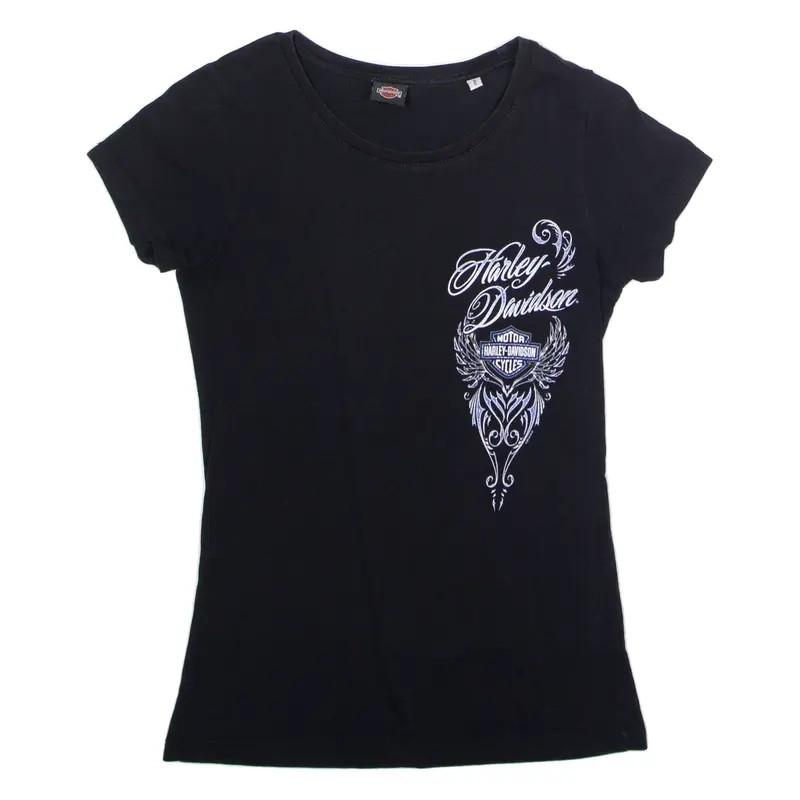 HARLEY DAVIDSON European Bike Week Womens Biker T-Shirt Black Crew Neck S