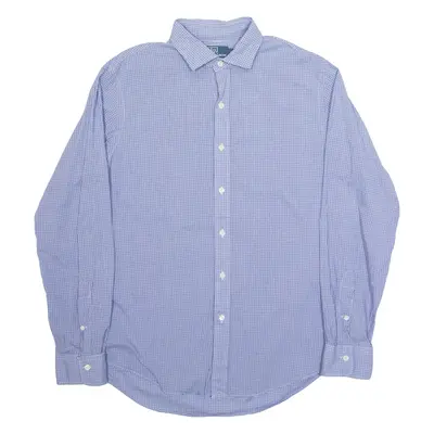 POLO RALPH LAUREN Mens Shirt Blue Check Long Sleeve L