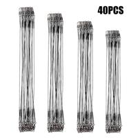 Fishing Tackle Leaders, 40pcs/set Stainless Steel Fishing Leader, Line Wire with Swivel Buckles for Saltwater & Freshwater Co...