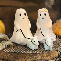 Ghost Walking Dog Halloween Figurines 2025 Ghost Walking HisHer Ghost Dog Statue 3D Printed Statue Decoration for Home Indoor...