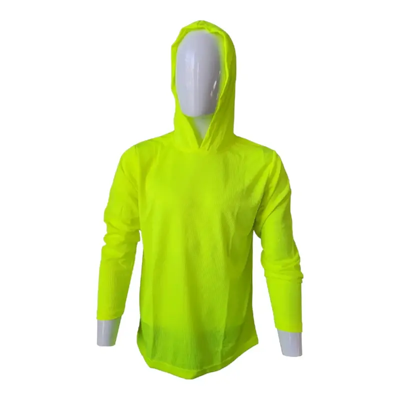Safety Green Long Sleeve Hoodie Shirt