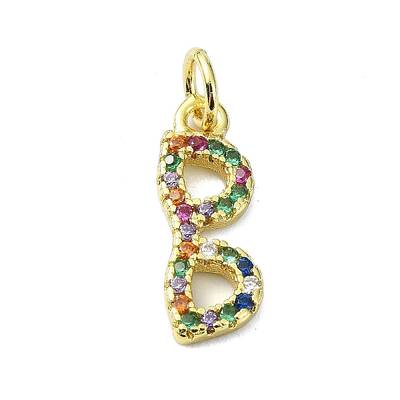 Brass Micro Pave Colorful Cubic Zirconia Pendants