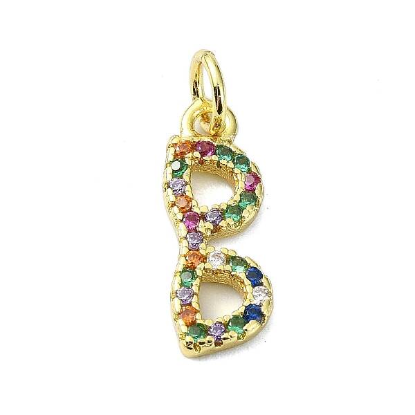 Brass Micro Pave Colorful Cubic Zirconia Pendants