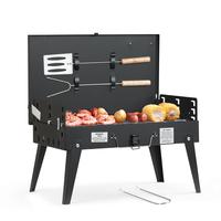 MASTER COOK Portable Charcoal Grill, Foldable BBQ Grill Kit Easy to Carry, Mini Tabletop Grill for Outdoor Camping, Patio and...