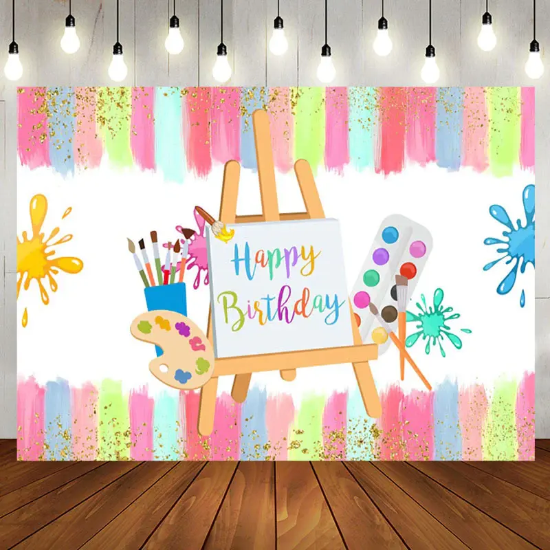 Aperturee Color Brush Artboard Birthday Backdrop for Kids - Aperturee