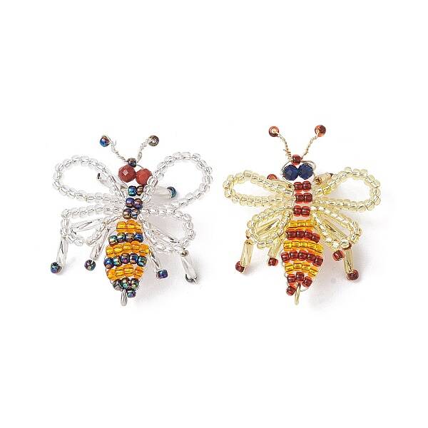 2Pcs Handmade Glass Seed Beads Woven Pendants