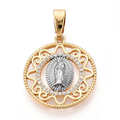 Brass Micro Pave Clear Cubic Zirconia Pendants