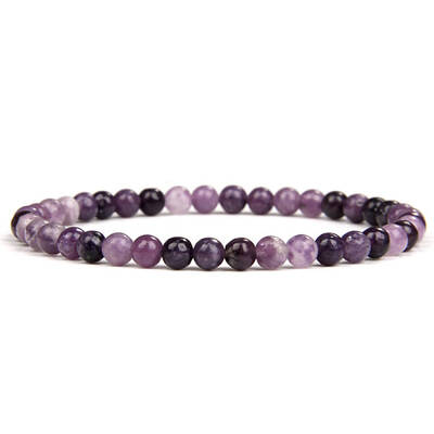 Natural stone bead bracelet men European and American retro simple versatile elastic rope.