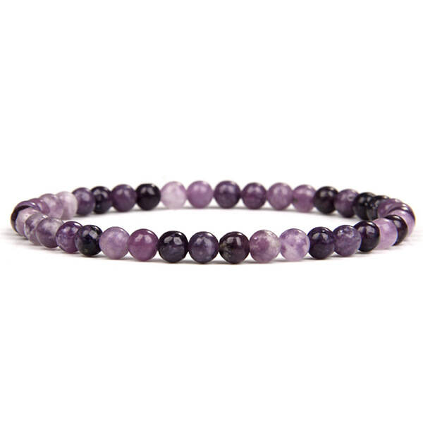 Natural stone bead bracelet men European and American retro simple versatile elastic rope.