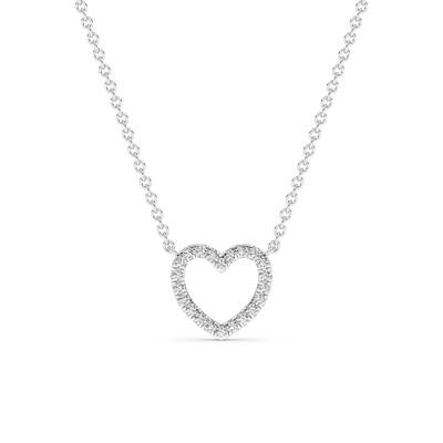 Pulse Lab Created Diamond Heart Necklace | 10K White Gold 1/2 ct. tw.