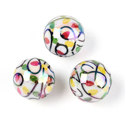 Printed Opaque Acrylic Beads