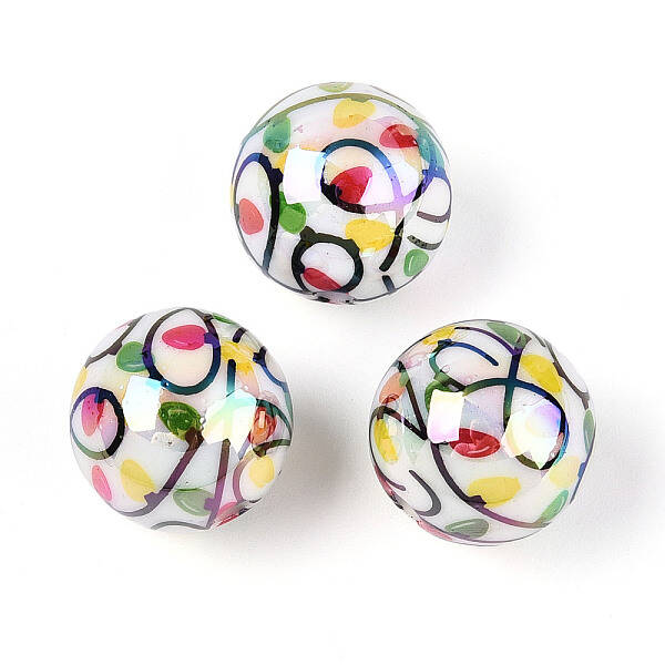 Printed Opaque Acrylic Beads