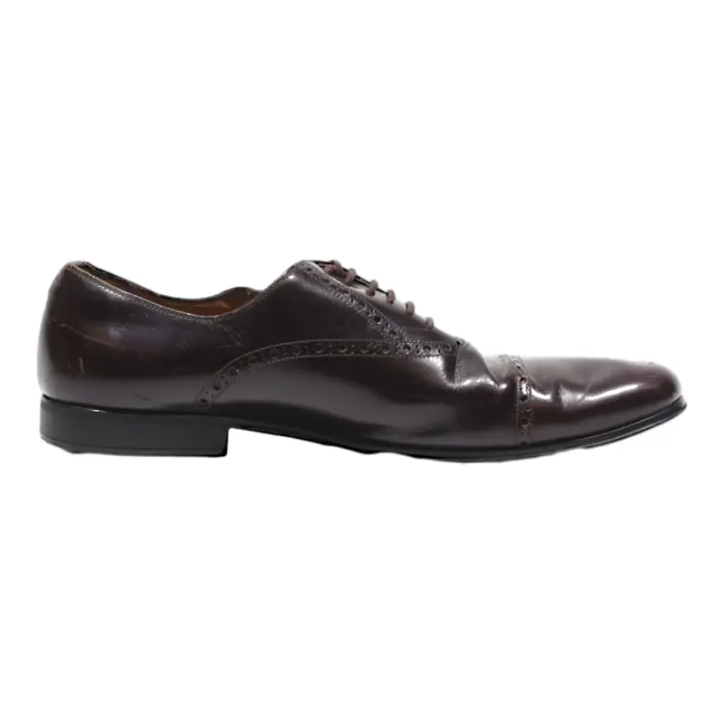 GUCCI Brogue Shoes Brown Leather Mens UK 7.5
