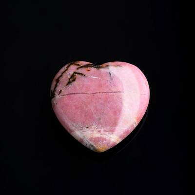 Natural Rhodonite Love Heart Stone
