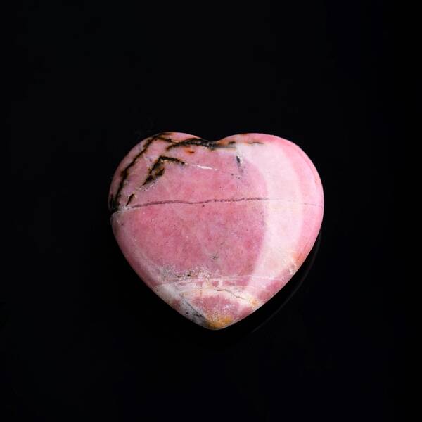 Natural Rhodonite Love Heart Stone
