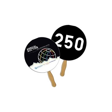100 Customized Round Auction Sandwiched Hand Fan Full Color - ...