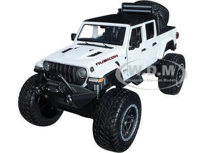 2021 Jeep Gladiator Rubicon Off-Road Pickup Truck White with Black Top \