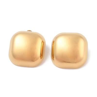 Ion Plating(IP) 304 Stainless Steel Square Stud Earrings