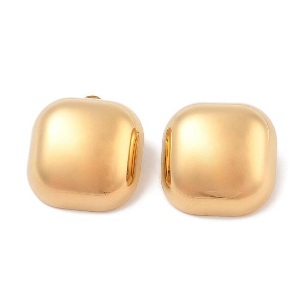 Ion Plating(IP) 304 Stainless Steel Square Stud Earrings