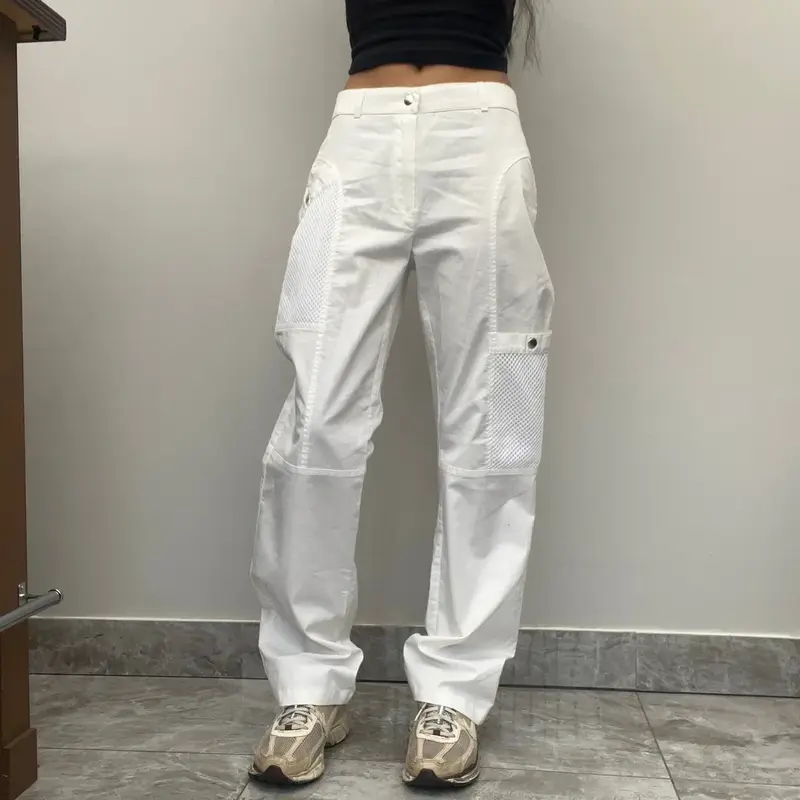 Unbranded Trousers - 29W UK 10 White Cotton