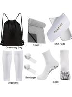 Professional Football Socks Set, 1 Set Including 6 Counts Sports Socks & 1 Count Drawstring Ball Bag, Sports Training Legging...