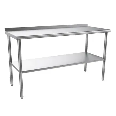 ROVSUN 60'' x 24'' Stainless Steel Table for Prep & Work,Commercial Worktables & Workstations, NSF Heavy Duty Metal Table wit...