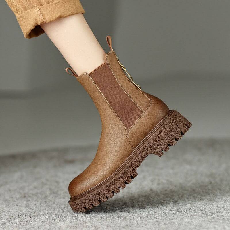 CHIKO Jadzia Round Toe Block Heels Ankle Boots