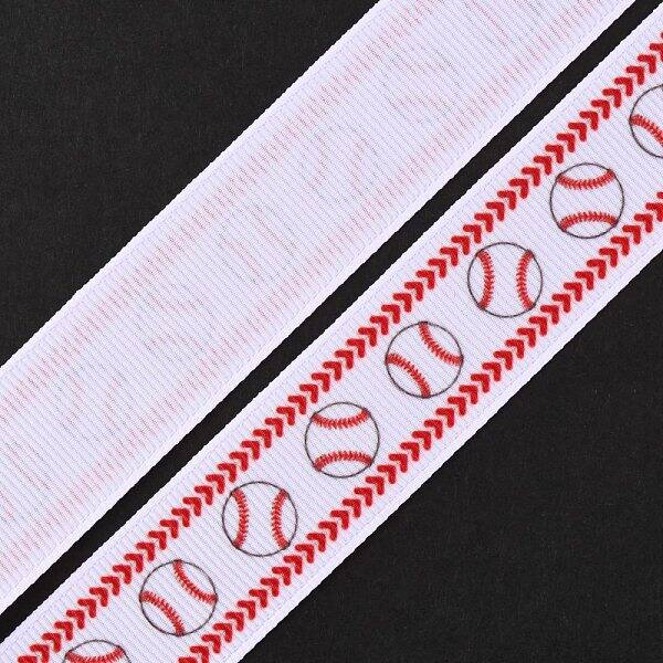 Baseball Pattern Heat Transfer Polyester Ribbons