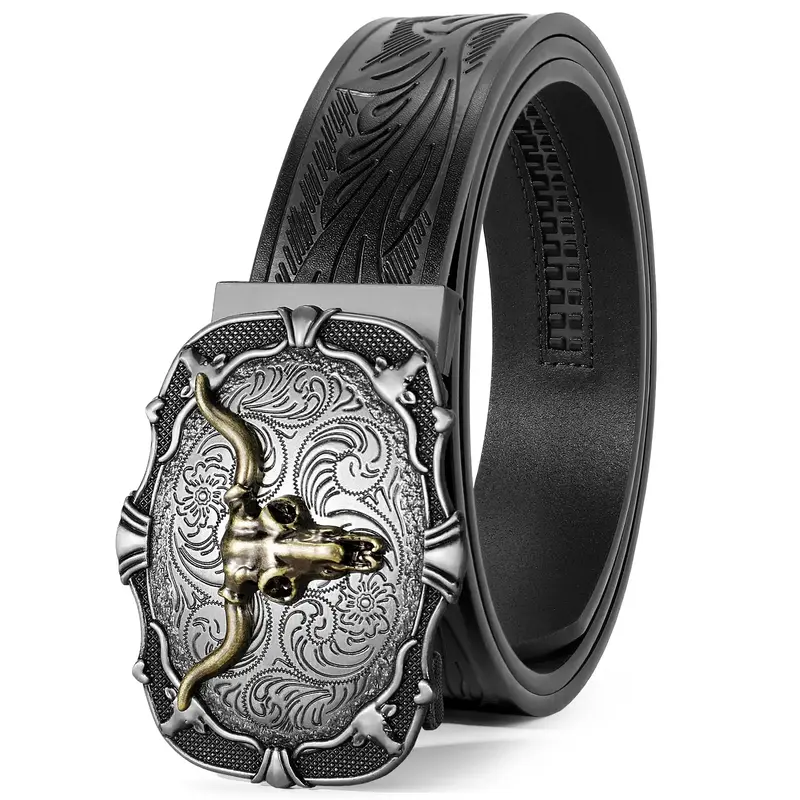 BELTROAD Automatic Ratchet Western Belt Mens Cowboy Belts with Western Buckle Belt for Jeans Gifts Business Belt