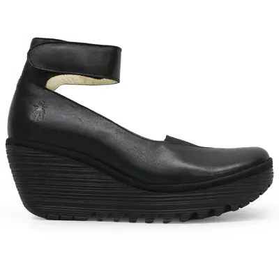 Fly London YOUS529FLY Dublin Leather Women's Comfort Shoes - Black - Size:US 8-8.5 Women