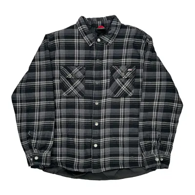 Dickies Checked Overshirt - 2XL Black Cotton