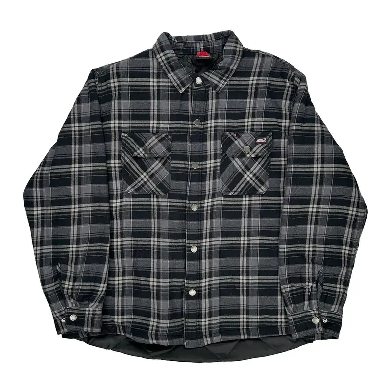 Dickies Checked Overshirt - 2XL Black Cotton
