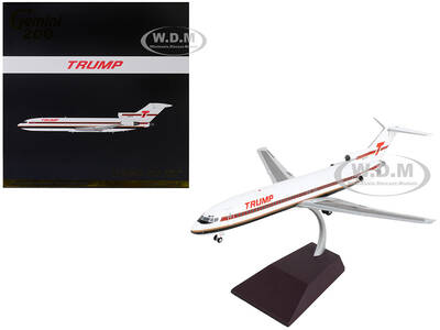 Boeing 727-200 Commercial Aircraft Trump Shuttle White with Red Stripes Gemini 200 Series 1/200 Diecast Model Airplane by Gem...