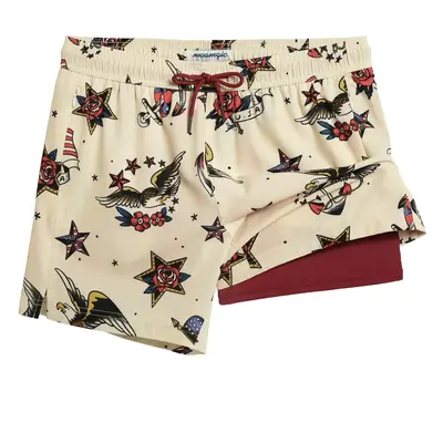 Maamgic Effortless Bald Eagle 5.5 Swim Shorts for Men Independence Day Elastic Waistband with Drawcord 4-way Stretch Polyes...