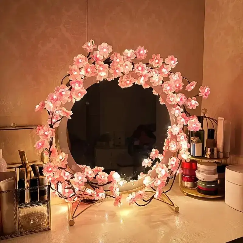 Cherry Blossom Shaped LED String Light, 1 Count Multipurpose Creative DIY 144 LED Cherry Blossom String Light, LED Lights for...