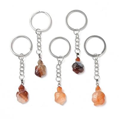 Tortoise Natural Carnelian Keychain