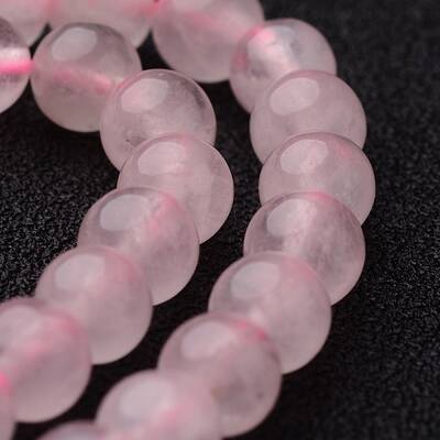 Round Natural Rose Quartz Bead Strands