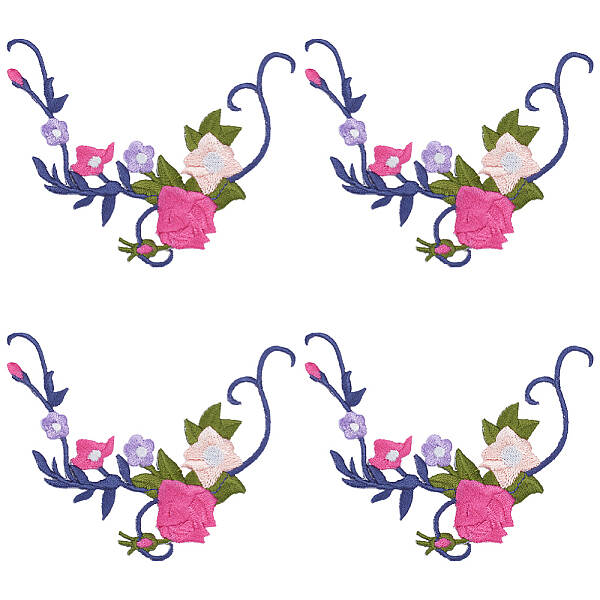 Flower & Leaf Polyester Embroidery Sew on Appliques