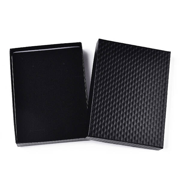 Rhombus Textured Cardboard Jewelry Boxes