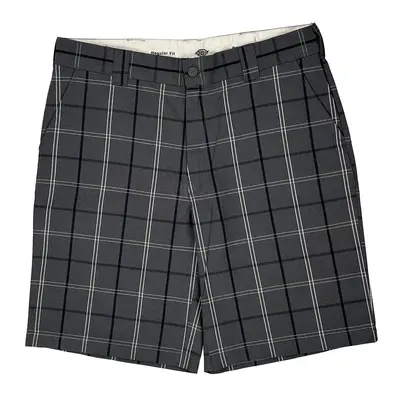 Dickies Checked Shorts - 40W 11L Grey Cotton Blend
