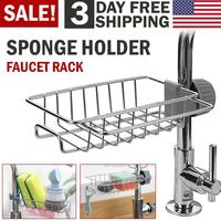 Kitchen Sink Caddy Organizer Over Faucet Sponge Holder, Stainless Steel Heavy Duty Thickening Hanging Faucet Drain Rack for S...