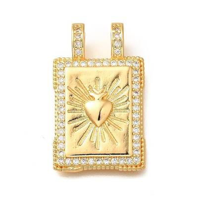 Brass Micro Pave Cubic Zirconia Pendants