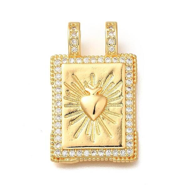 Brass Micro Pave Cubic Zirconia Pendants